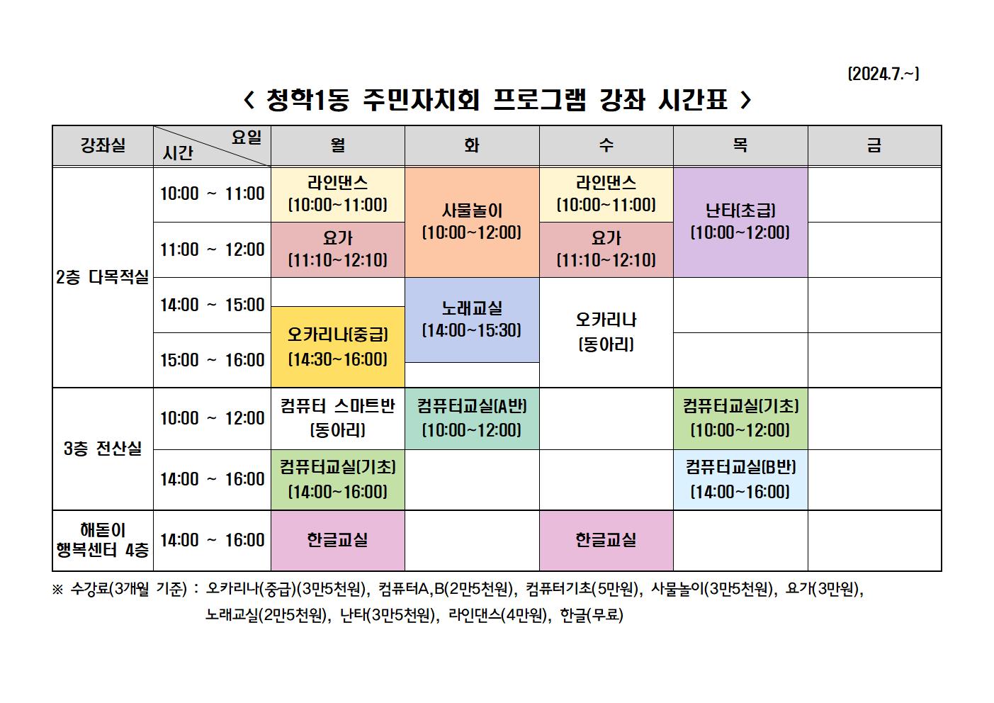 청학1동 주민자치회 프로그램 1