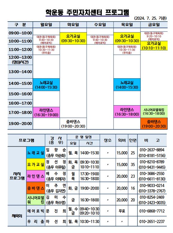 학운동 주민자치센터 프로그램(시니어모델워킹) 1