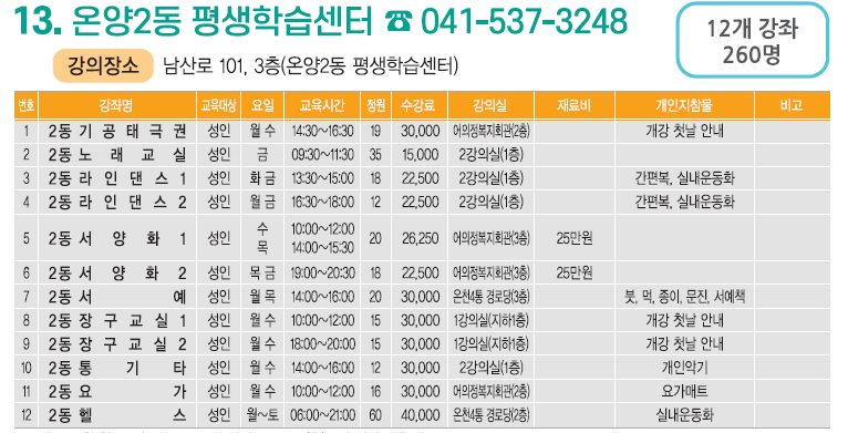 온양2동 주민자치센터 프로그램 장구교실1 1
