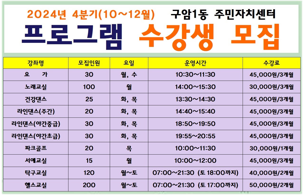 주민자치 프로그램(탁구교실) 1