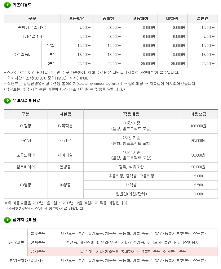철원군병영체험수련원 대강당 4