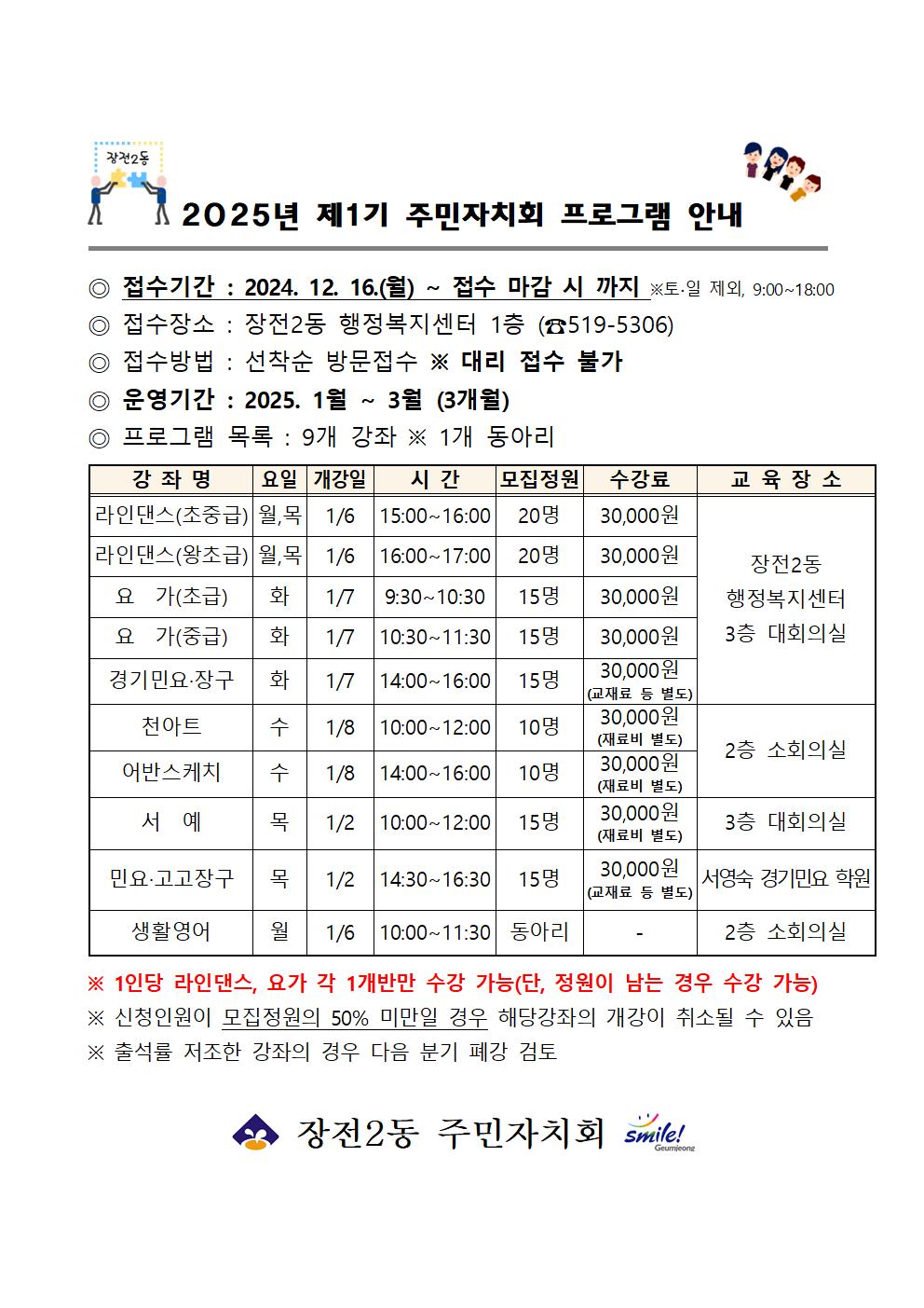 장전2동 주민자치 프로그램 1