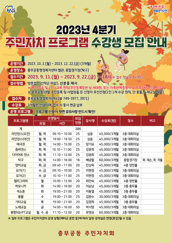 충무공동 주민자치 프로그램[풍물] 1