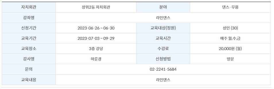 장위2동 라인댄스 1