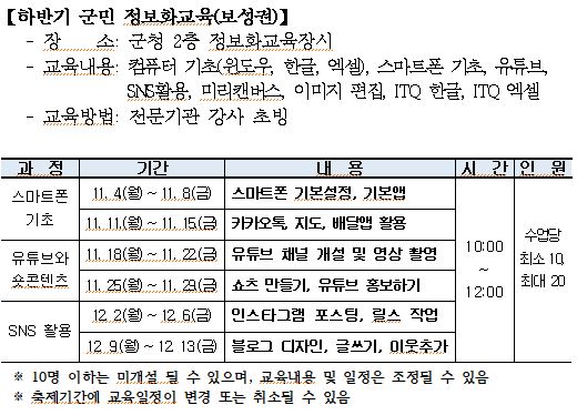 하반기 군민 정보화교육(보성권) 3