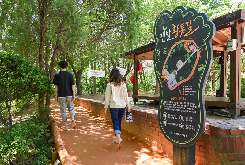 토곡공원 맨발 황톳길 1