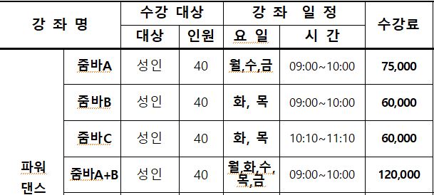 줌바A+B 1