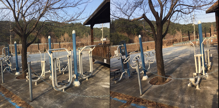 재동유원지 정자 야외운동기구 1