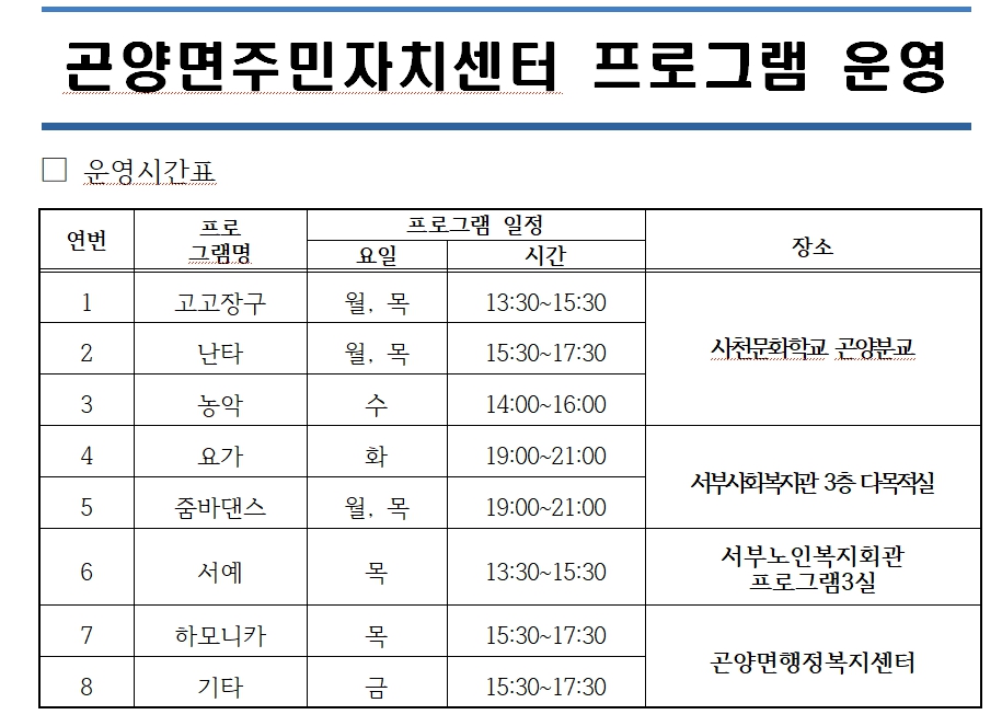 곤양면주민자치센터 프로그램(고고장구) 2
