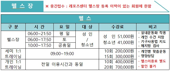 성북레포츠타운 헬스장 1