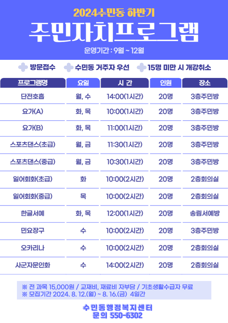 수민동 주민자치 프로그램 1